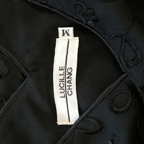 Vintage Lucille Chang Embroidered Midi Dress Size Medium - Picture 9 of 12